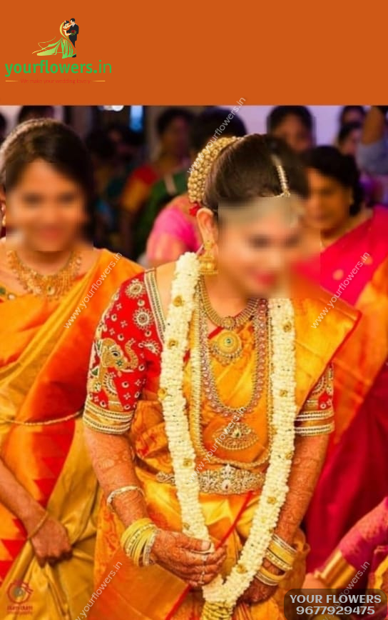 Wedding Garlands for golden colour saree & lehenga dress