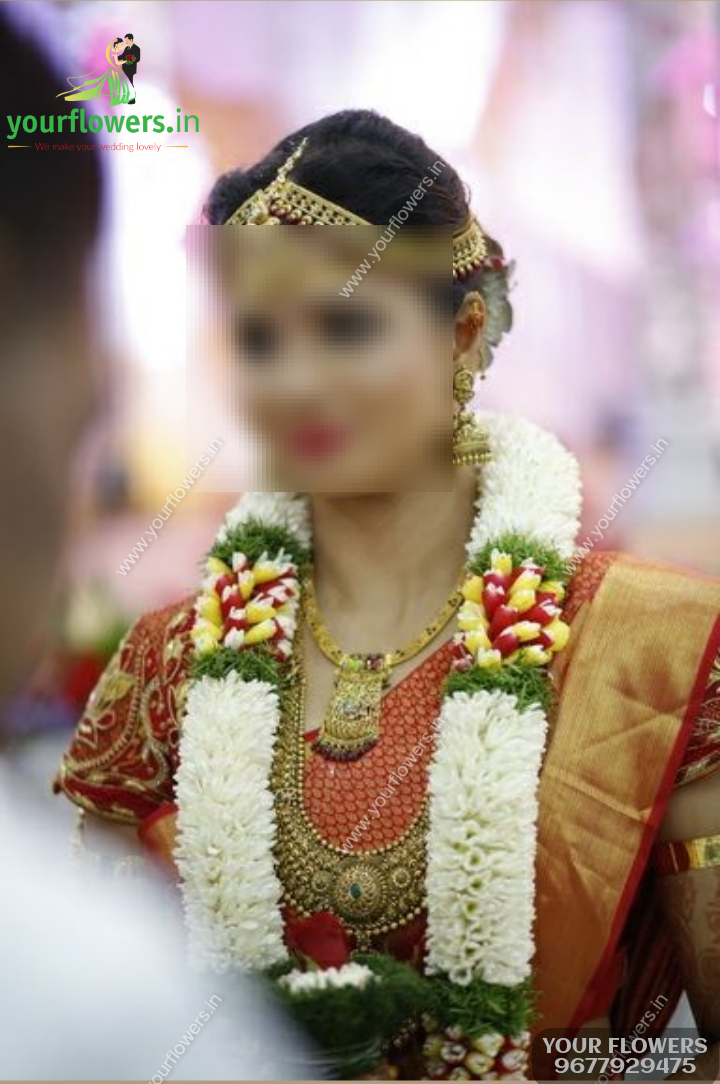 Engagement Garland for red colour saree & lehenga dress