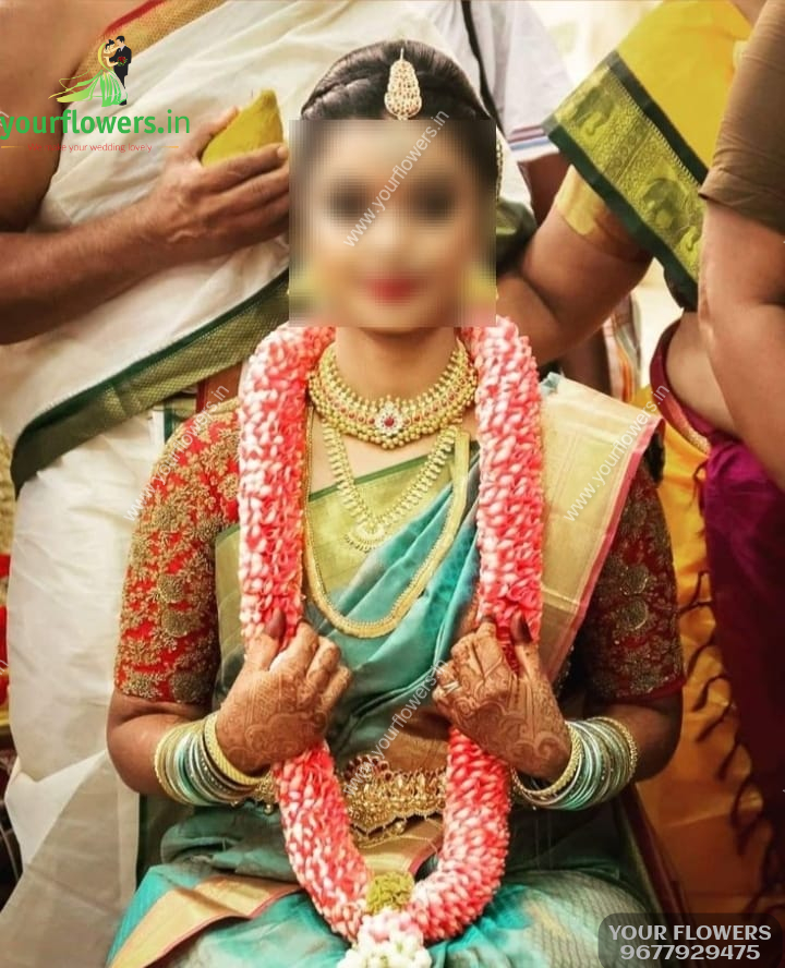 Engagement malai for green colour saree & lehenga dress