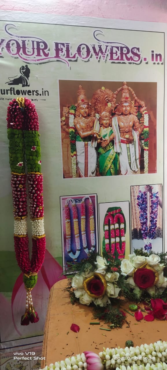 Rose petals garland for wedding price in Coimbatore Tiruppur Erode Nilgiris
